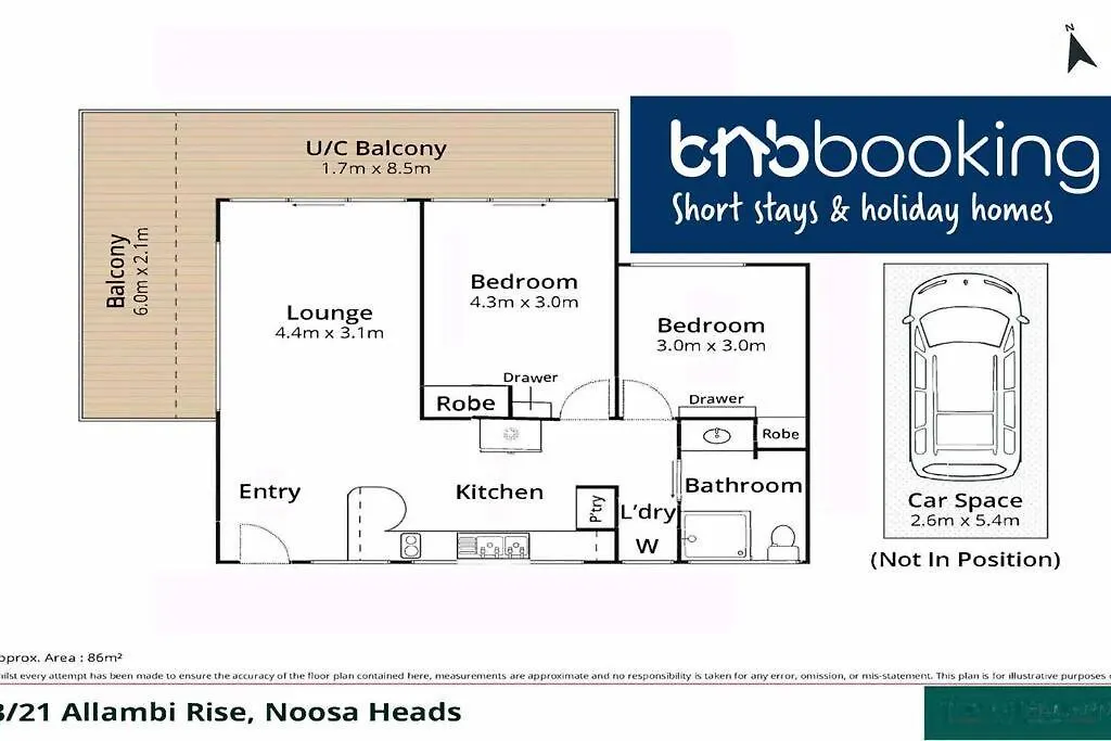 Serenity By The Sea 2-Bd Ocean Glimpse, 200M Beach Noosa Heads Apartment